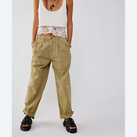 Free People Pants - Free People Loose Straight Leg Trousers
